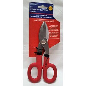 Pittsburgh All Purpose 7" Straight Pattern Snips Vinyl Dipped Handles #66592